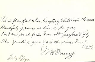 Item #1034 Autograph Manuscript Signed. William Henry FURNESS