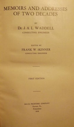 Item #1112 MEMOIRS AND ADDRESSES OF TWO DECADES. J. A. L. WADDELL
