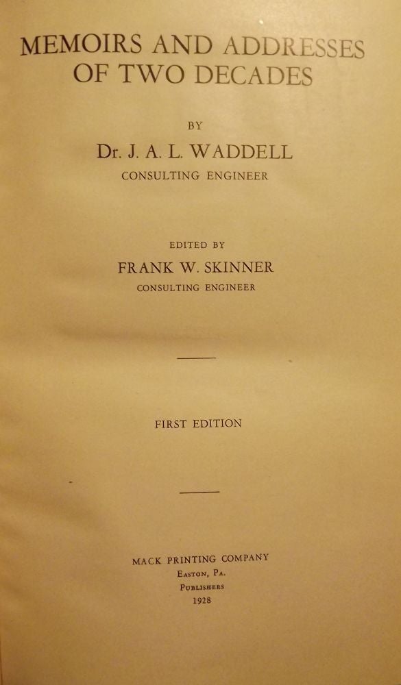 Item #1112 MEMOIRS AND ADDRESSES OF TWO DECADES. J. A. L. WADDELL.