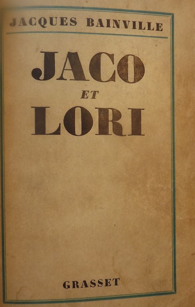 Item #1173 JACO ET LORI. Jacques BAINVILLE.