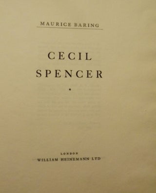 Item #12095 CECIL SPENCER. MAURICE BARING