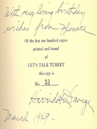 LET'S TALK TURKEY: ADVENTURES AND RECIPES OF THE WHITE TURKEY INN