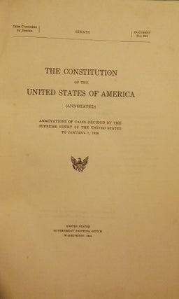 Item #1631 THE CONSTITUTION OF THE UNITED STATES OF AMERICA. Ezekiel Candler "Took" GATHINGS