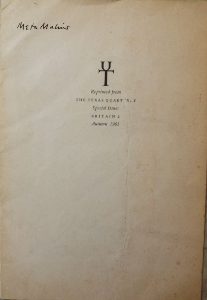 Item #1712 HENRY GREEN: A NOVELIST OF THE IMAGINATION. Eudora WELTY.