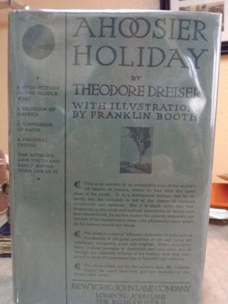 Item #19703 A HOOSIER HOLIDAY. THEODORE DREISER
