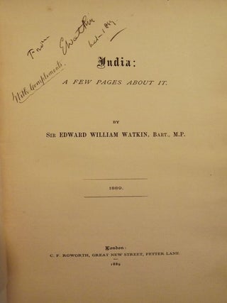 Item #2144 INDIA: A FEW PAGES ABOUT IT. Edward William WATKIN