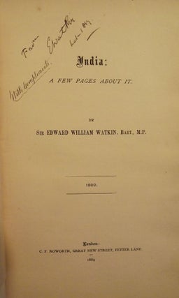 Item #2144 INDIA: A FEW PAGES ABOUT IT. Edward William WATKIN
