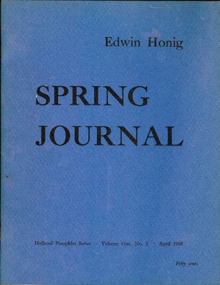 Item #21683 SPRING JOURNAL. Edwin HONIG
