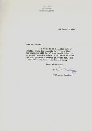 Item #22146 Typed Letter Signed. Nathaniel BENCHLEY