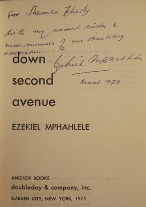 DOWN SECOND AVENUE: GROWING UP IN A SOUTH AFRICAN GHETTO