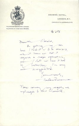Item #24688 Autograph Letter Signed. Theodore BESTERMAN