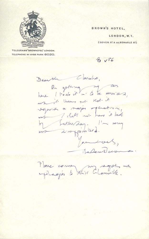 Item #24688 Autograph Letter Signed. Theodore BESTERMAN.