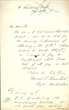 Item #24719 Autograph Letter Signed. Edmund F. BLANCHARD