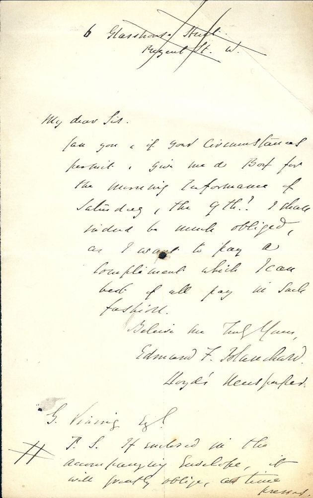Item #24719 Autograph Letter Signed. Edmund F. BLANCHARD.