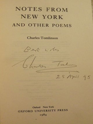 NOTES FROM NEW YORK AND OTHER POEMS