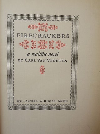 Item #25704 FIRECRACKERS. Carl VAN VECHTEN
