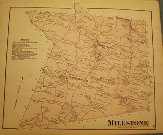 Item #26040 MILLSTONE TOWNSHIP MAP, 1873. F W. BEERS ATLAS OF MONMOUTH COUNTY
