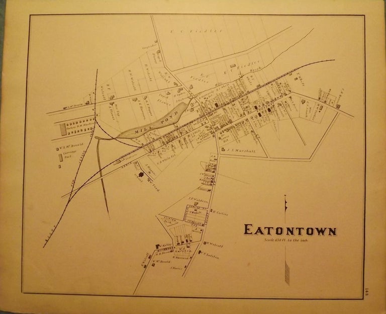 Item #26055 EATONTOWN MAP, 1878. WOOLMAN AND ROSE ATLAS OF THE NEW JERSEY COAST.