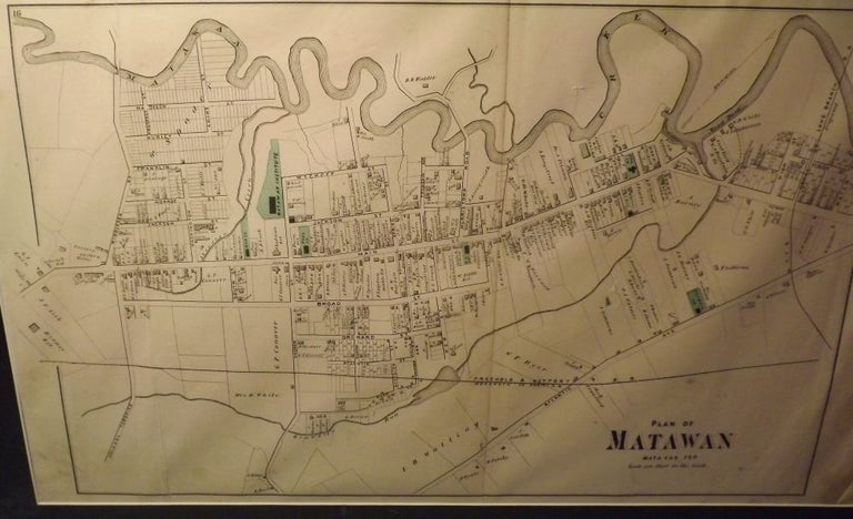 Item #26247 MATAWAN 1889 MAP. WOLVERTON ATLAS OF MONMOUTH COUNTY.