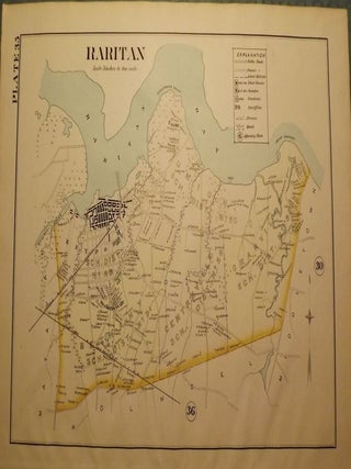 Item #26248 RARITAN 1889 MAP. WOLVERTON'S ATLAS OF MONMOUTH COUNTY