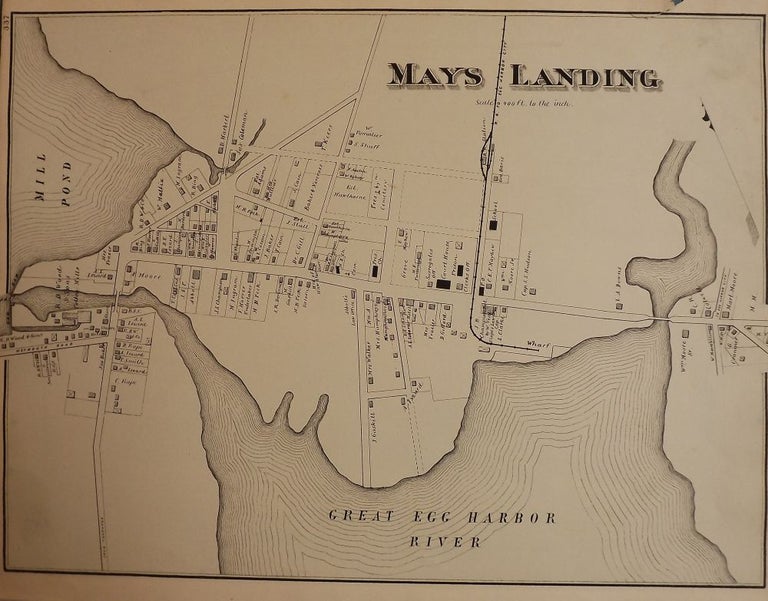 Item #26658 MAYS LANDING 1878 MAP. WOOLMAN AND ROSE ATLAS OF THE NEW JERSEY COAST.