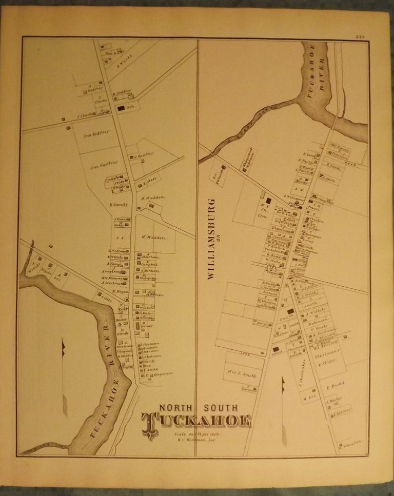 Item #26660 TUCKAHOE MAP 1878. WOOLMAN AND ROSE ATLAS OF THE NEW JERSEY COAST.