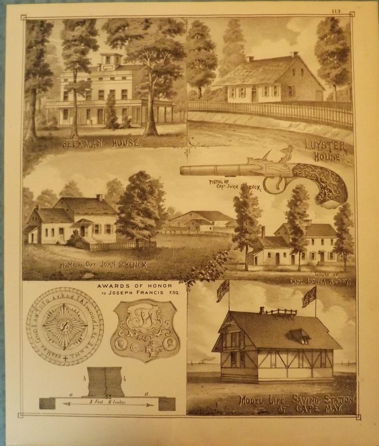 Item #26677 CAPE MAY: BEEKMAN HOUSE/ U.S. LIFE-SAVING STATION. WOOLMAN AND ROSE ATLAS OF THE NEW JERSEY COAST.