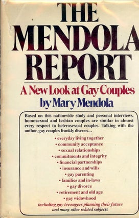 Item #28138 THE MENDOLA REPORT: A NEW LOOK AT GAY COUPLES. Mary MENDOLA