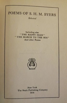 Item #29182 POEMS OF S.H.M. BYERS. S. H. M. BYERS