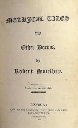 Item #2954 METRICAL TALES AND OTHER POEMS. Robert SOUTHEY