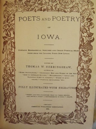 Item #29544 POETS AND POETRY OF IOWA. Thomas W. HERRINGSHAW