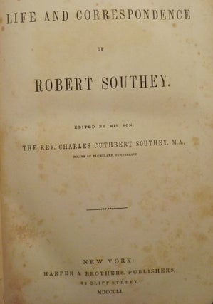 Item #2989 THE LIFE AND CORRESPONDENCE OF ROBERT SOUTHEY. Charles Cuthbert SOUTHEY