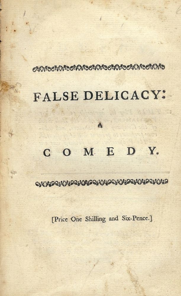 Item #3041 FALSE DELICACY; A COMEDY. Hugh KELLY.
