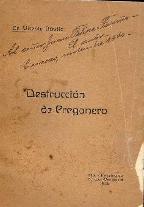 Item #3171 DESTRUCCION DE PREGONERO. Vicente DAVILA