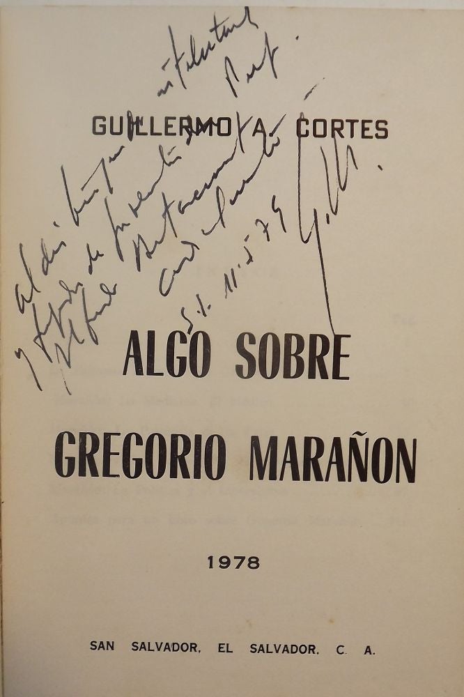 Item #3177 ALGO SOBRE GREGORIO MARANON. Guillermo A. CORTES.