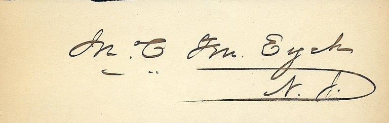 Item #32734 Autograph Signature. John C. TEN EYCK.