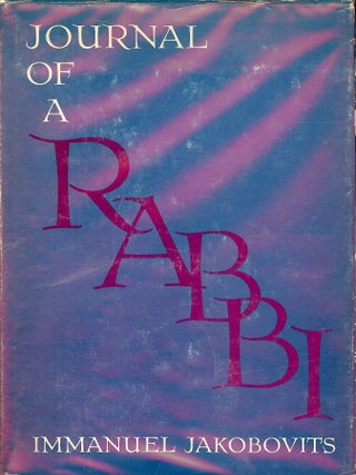 Item #33451 JOURNAL OF A RABBI. Immanuel JAKOBOVITS