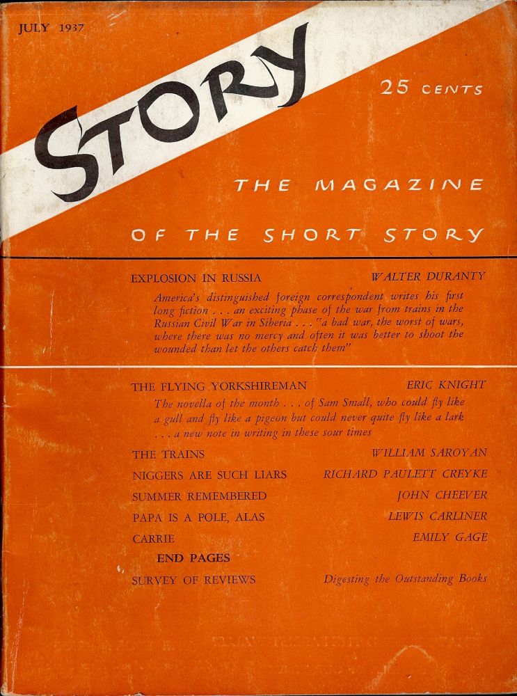 Item #33820 Summer Remembered, In Story Magazine, July 1937. John CHEEVER.