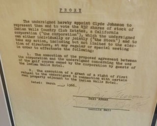 AUTOGRAPH DOCUMENT SIGNED BY BALL AND ARNAZ
