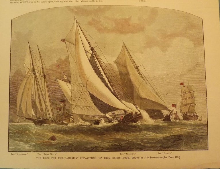 Item #36208 SANDY HOOK: RACE FOR THE AMERICA CUP. HARPER'S WEEKLY.