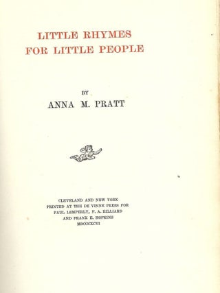 LITTLE RHYMES FOR LITTLE PEOPLE