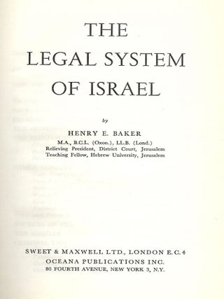 THE LEGAL SYSTEM OF ISRAEL