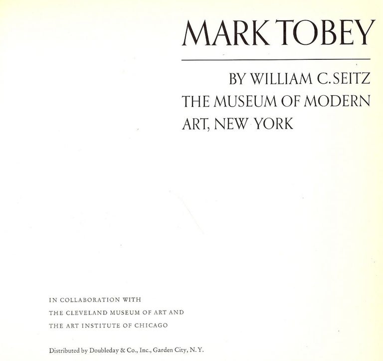 Item #37152 MARK TOBEY. Wlliam C. SEITZ.