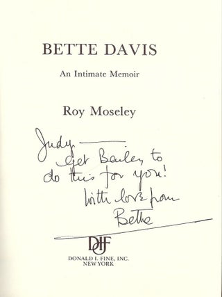 BETTE DAVIS: AN INTIMATE MEMOIR