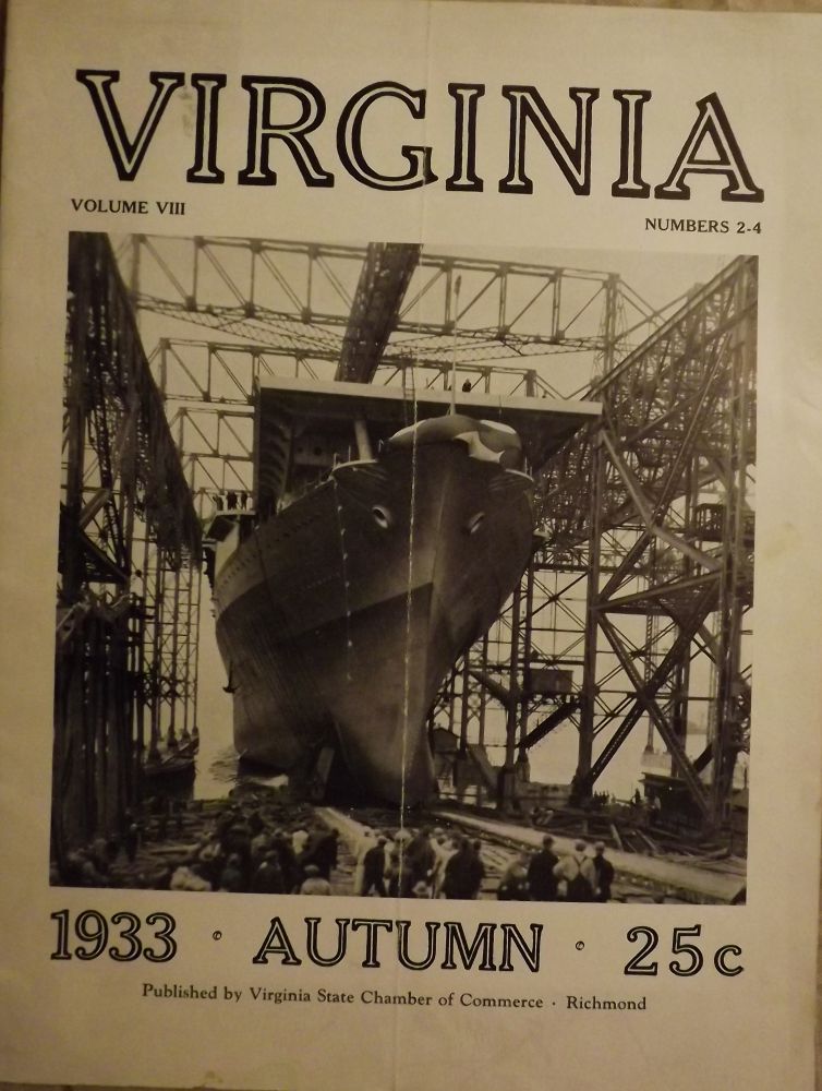 Item #39484 VIRGINIA Autumn 1933 Industrial Issue. VIRGINIA CHAMBER OF COMMERCE.