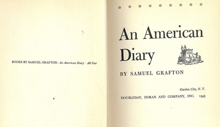Item #41517 AN AMERICAN DIARY. Samuel GRAFTON.