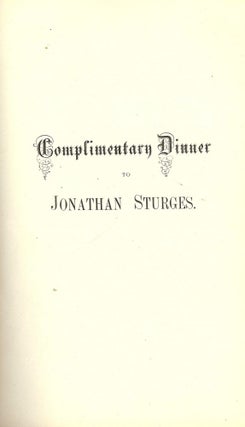 COMPLIMENTARY DINNER TO JONATHAN STURGESS