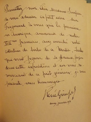 EXHIBITION OF PAINTINGS AND DRAWINGS BY FRAGONARD AT THE GALLERIES OF