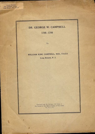 Item #419 DR. GEORGE W. CAMPBELL. William King CAMPBELL