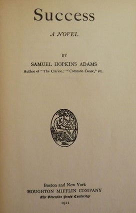 Item #42162 SUCCESS. Samuel Hopkins ADAMS